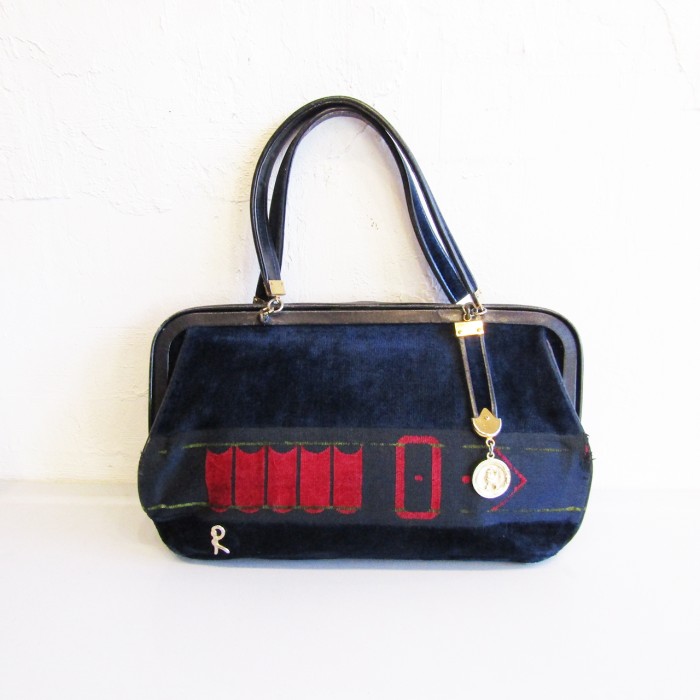 70s Italy 「Roberta di Camerino」 Vintage velvet belt design handbag | Vintage.City 빈티지숍, 빈티지 코디 정보