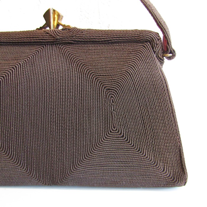 40s USA 「Corde'」 Vintage dark brown handbag with gold tone clasp | Vintage.City 古着屋、古着コーデ情報を発信