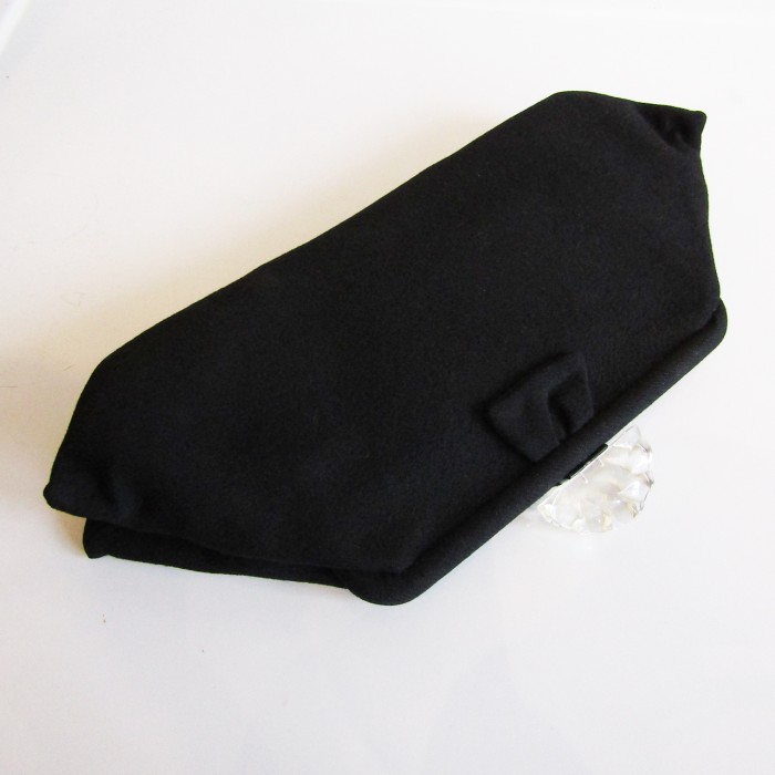 50s USA Vintage black wool clutch bag with lucite clasp | Vintage.City 古着屋、古着コーデ情報を発信