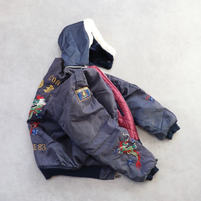 80s USS CORAL SEA souvenir jacket | Vintage.City 古着屋、古着コーデ情報を発信