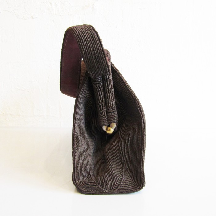 40s USA 「Corde'」 Vintage dark brown handbag with gold tone clasp | Vintage.City 빈티지숍, 빈티지 코디 정보