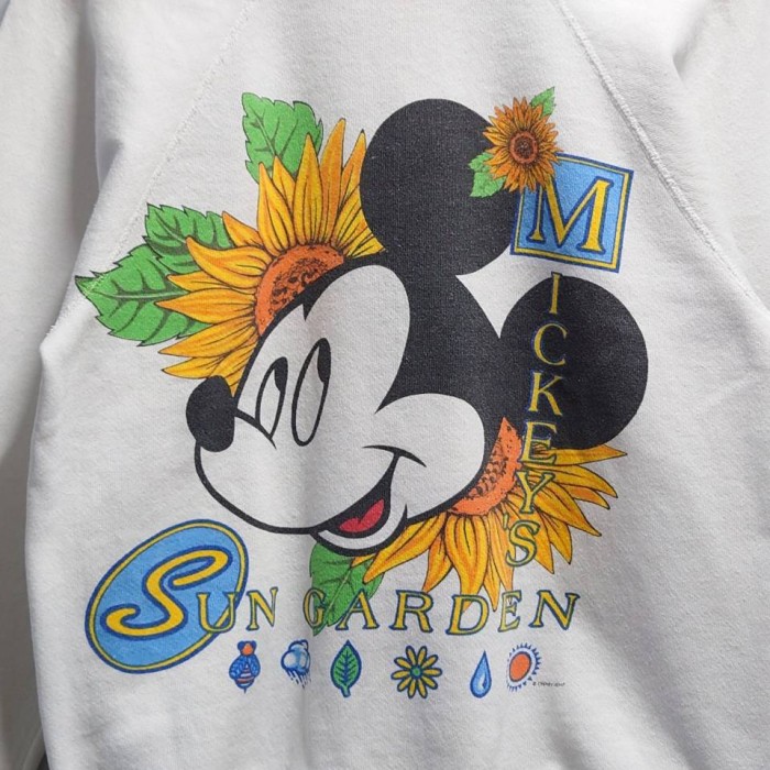 90’s Old Disney MICKEY’S STUFF for kids “SUN GARDEN” ミッキーマウス ひまわり プリント スウェット ホワイト | Vintage.City Vintage Shops, Vintage Fashion Trends
