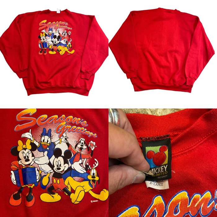 ビンテージ 90年代 ミッキーマウス スウェット XL レッド | Vintage.City 古着屋、古着コーデ情報を発信
