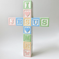 Made In U.S.A 🇺🇸Vintage "I ♡ JESUS" Baby Block Cross | Vintage.City 古着屋、古着コーデ情報を発信