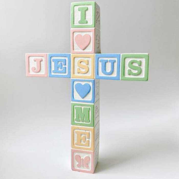 Made In U.S.A 🇺🇸Vintage "I ♡ JESUS" Baby Block Cross | Vintage.City 古着屋、古着コーデ情報を発信