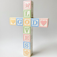 Made in U.S.A🇺🇸Vintage "GOD LOVES" Baby Block Cross | Vintage.City 빈티지숍, 빈티지 코디 정보