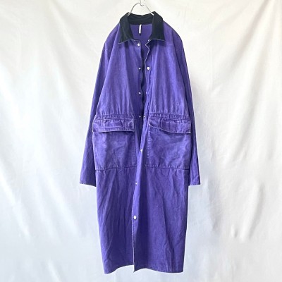 Made in USA Sehaefer long coat アメリカ製パープルコットンキャンバスダスターコート | Vintage.City 古着屋、古着コーデ情報を発信