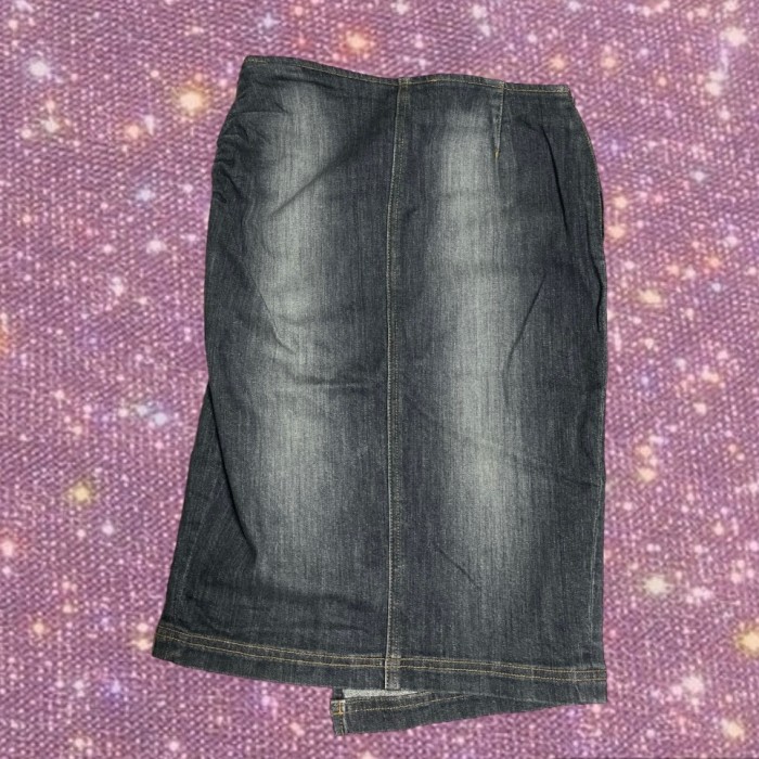 Y2K McBling/Fairy grunge " CITRUS NOTES" asymmetry denim skirt | Vintage.City 古着屋、古着コーデ情報を発信