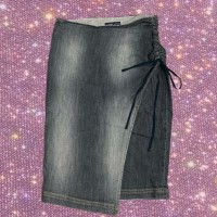 Y2K McBling/Fairy grunge " CITRUS NOTES" asymmetry denim skirt | Vintage.City 빈티지숍, 빈티지 코디 정보
