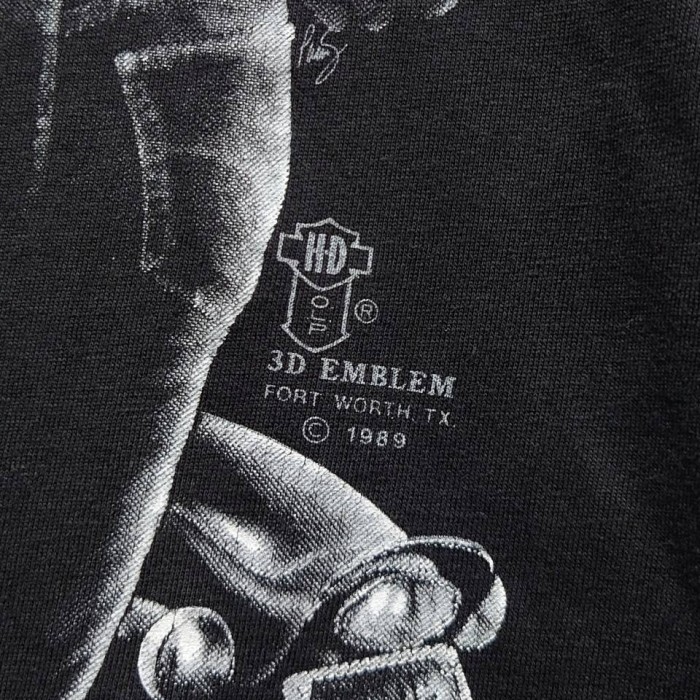 1989’s HARLEY DAVIDSON オーストラリア製 シングルステッチ “3D EMBLEM” プリント Tシャツ ブラック S 半袖 ハーレーダビッドソン | Vintage.City 古着屋、古着コーデ情報を発信