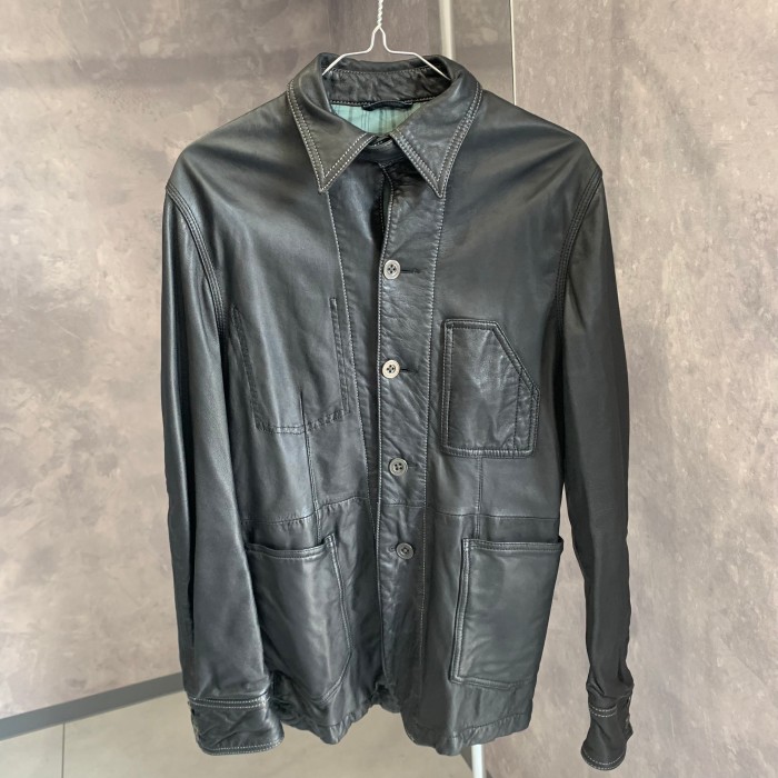 black leather  jacket | Vintage.City 古着屋、古着コーデ情報を発信