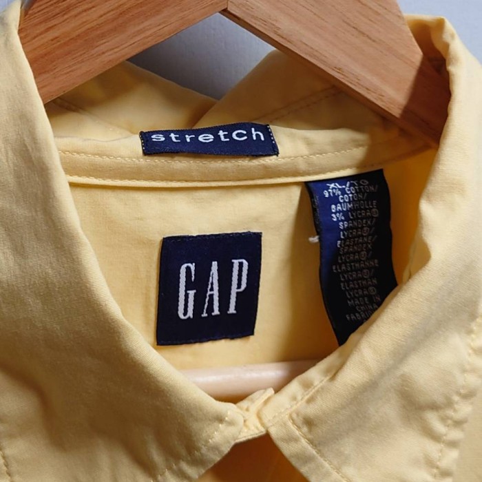 00’s GAP “Stretch” マチ付き ストレッチ シャツ イエロー XL 長袖 2000年代 | Vintage.City 古着屋、古着コーデ情報を発信