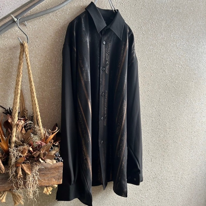 Black modern shirt | Vintage.City 古着屋、古着コーデ情報を発信
