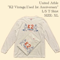 United Athle "K2 Vintage,Used 1st Anniversary" L/S T-Shirt - 数量限定 "古着屋K2"1周年記念L/S T-Shirt - XL | Vintage.City 빈티지숍, 빈티지 코디 정보