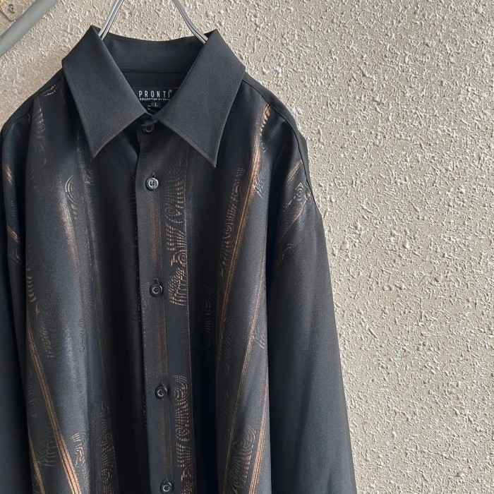 Black modern shirt | Vintage.City 빈티지숍, 빈티지 코디 정보