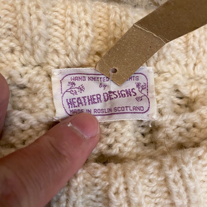 ビンテージ 80年代 スコットランド製 フィッシャーマン セーター クリーム | Vintage.City 빈티지숍, 빈티지 코디 정보