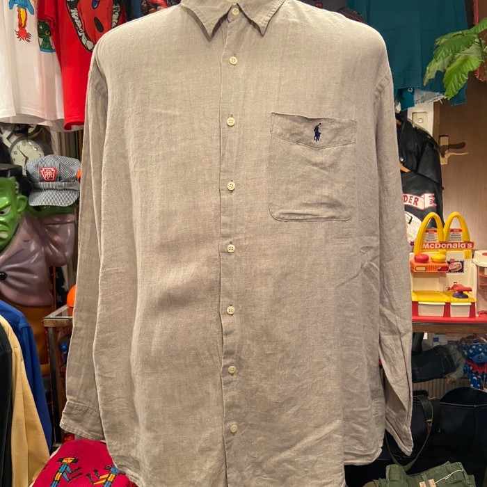 Ralph Lauren Linen shirt ( XL)beige | Vintage.City 古着屋、古着コーデ情報を発信