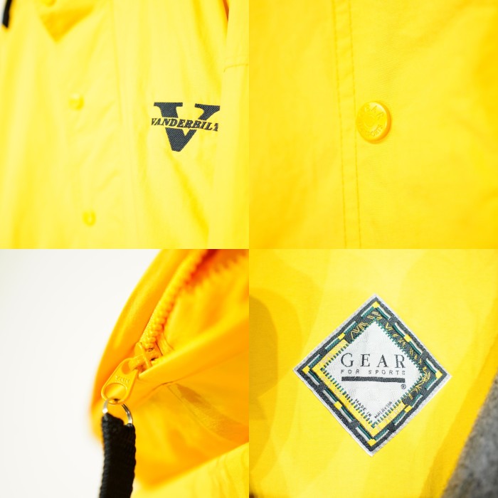 USA VINTAGE GEAR YELLOW COLOR EMBROIDERY DESIGN BATTING JACKET/アメリカ古着イエローカラー刺繍デザイン中綿ジャケット | Vintage.City 빈티지숍, 빈티지 코디 정보