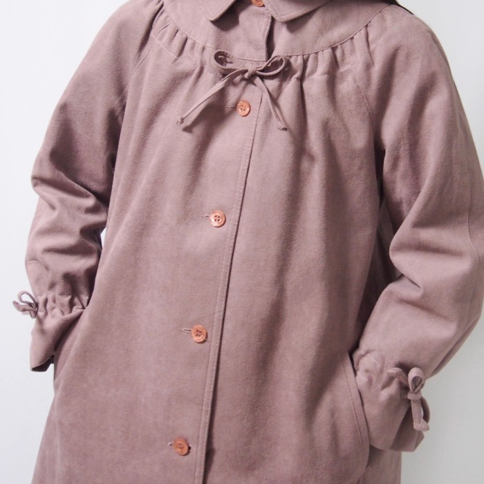peach skin ribbon coat | Vintage.City 빈티지숍, 빈티지 코디 정보