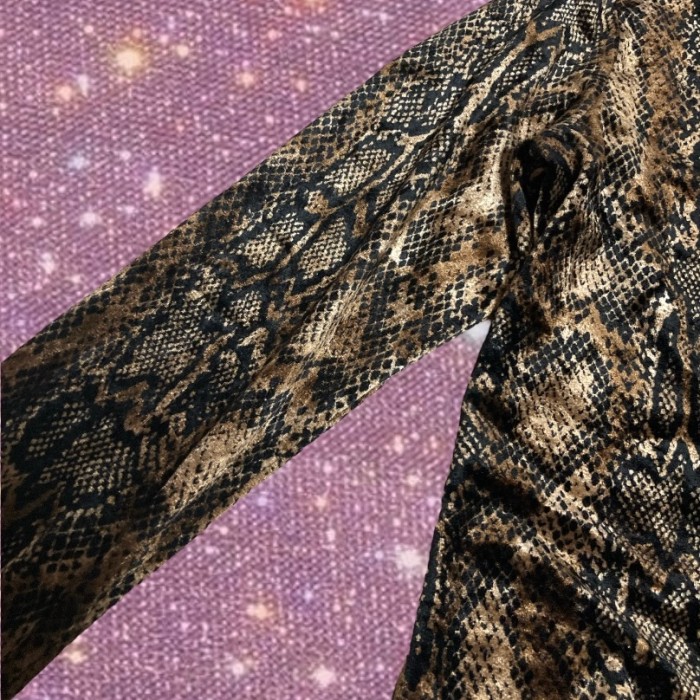 Romantic Boho/Fairy Grunge/ vibes  "Betsey Johnson "  Lace trim  snake pattern velour Cardigan | Vintage.City 古着屋、古着コーデ情報を発信