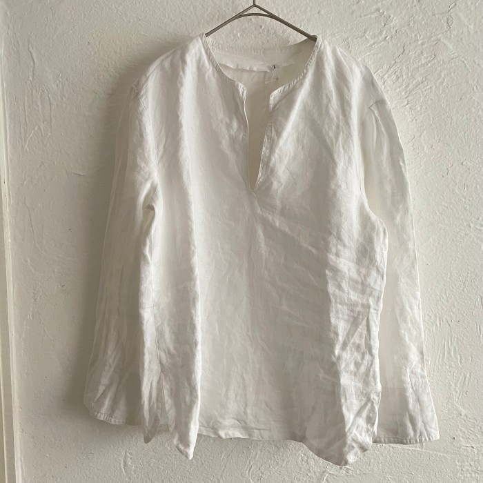 white linen shirt | Vintage.City 古着屋、古着コーデ情報を発信