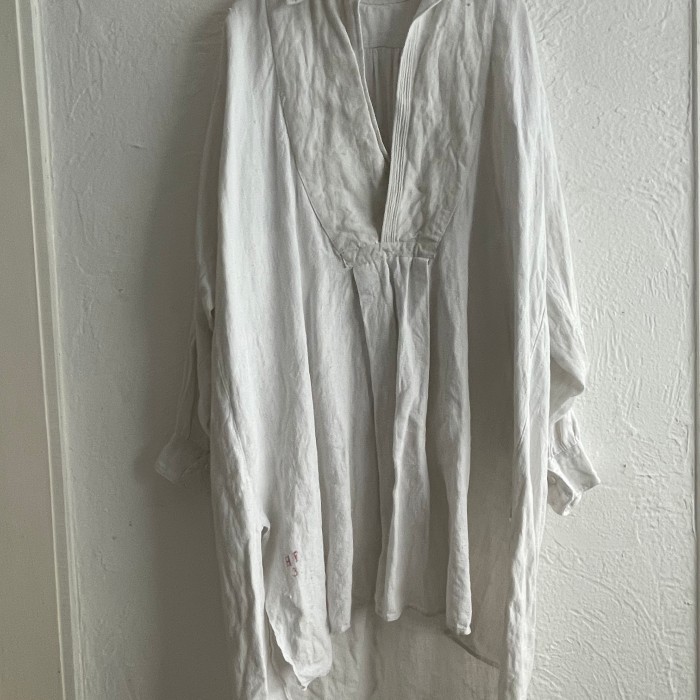 French antique linen shirt | Vintage.City 古着屋、古着コーデ情報を発信