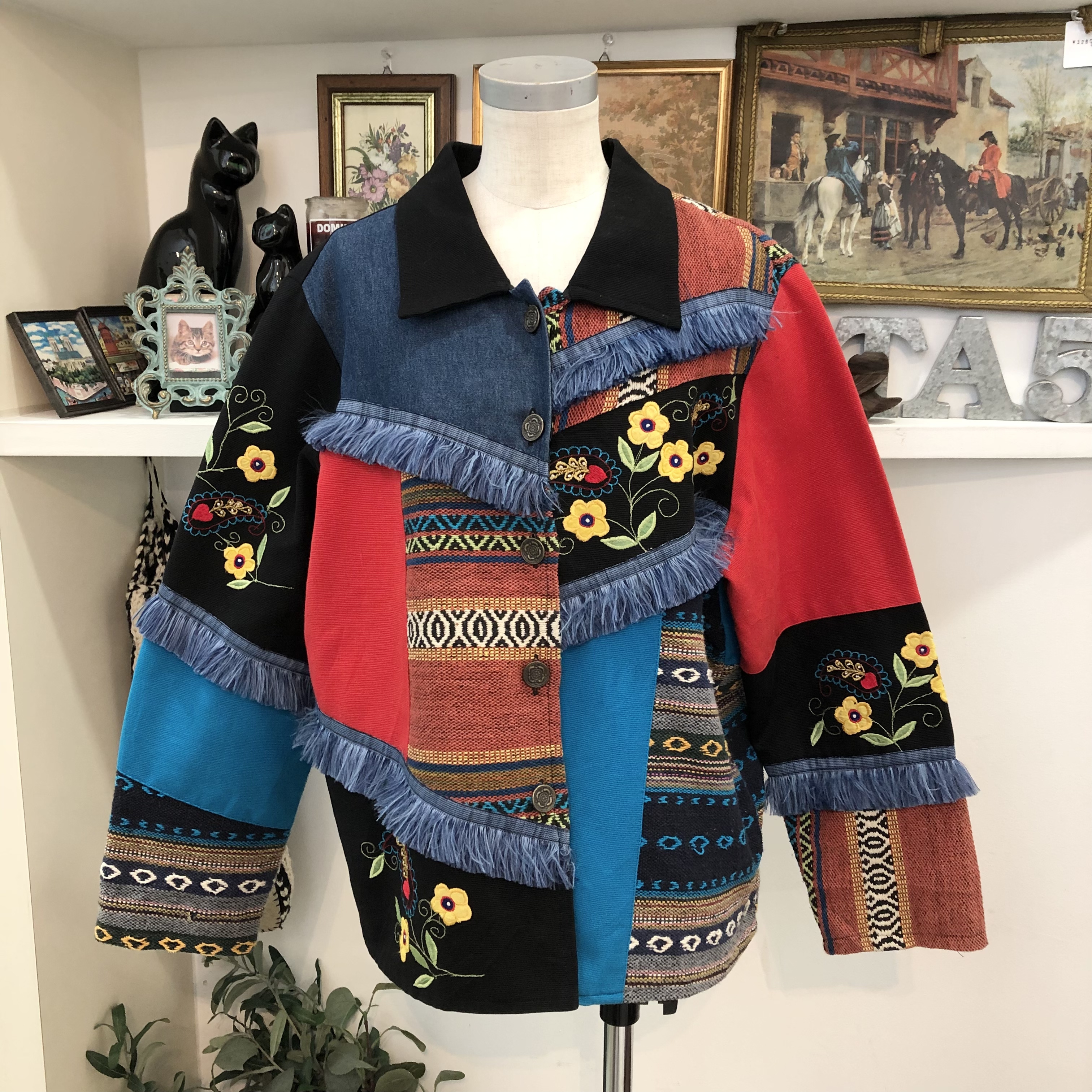vintage/jacket/embroidery/colorful/ビンテージ/ジャケット/刺繍 