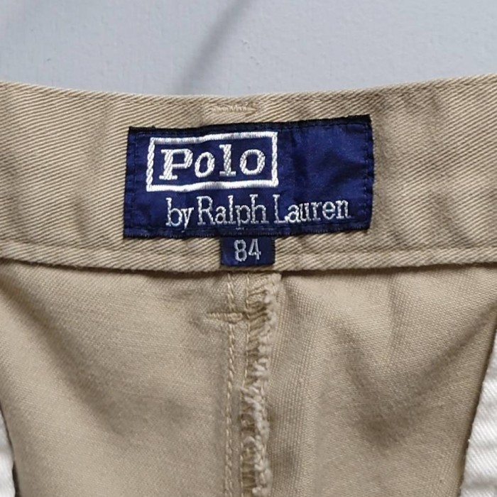 90’s Polo Ralph Lauren “POLO CHINO” ツータック チノ パンツ ベージュ サイズ84 裾ダブル スナップボタン式 ラルフローレン 日本製 | Vintage.City 古着屋、古着コーデ情報を発信