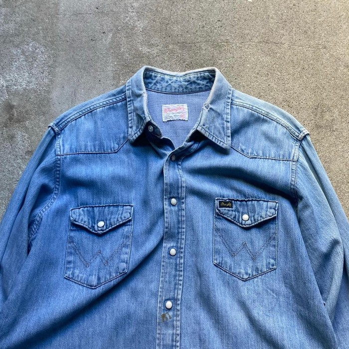 70s Wrangler denim shirt ラングラー デニム シャツ | Vintage.City 빈티지숍, 빈티지 코디 정보