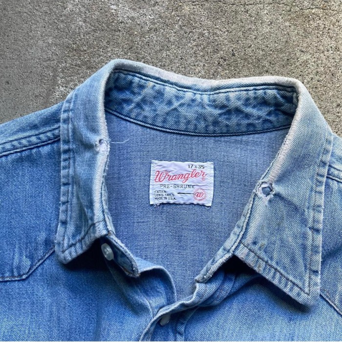 70s Wrangler denim shirt ラングラー デニム シャツ | Vintage.City 古着屋、古着コーデ情報を発信