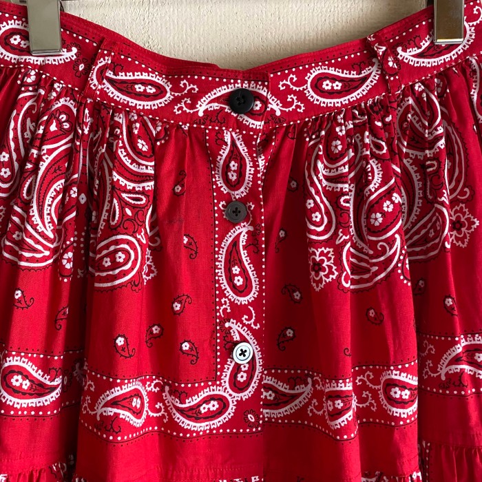 Vintage 80s "Laundry" Full Red Bandana Country Western Skirt | Vintage.City 古着屋、古着コーデ情報を発信