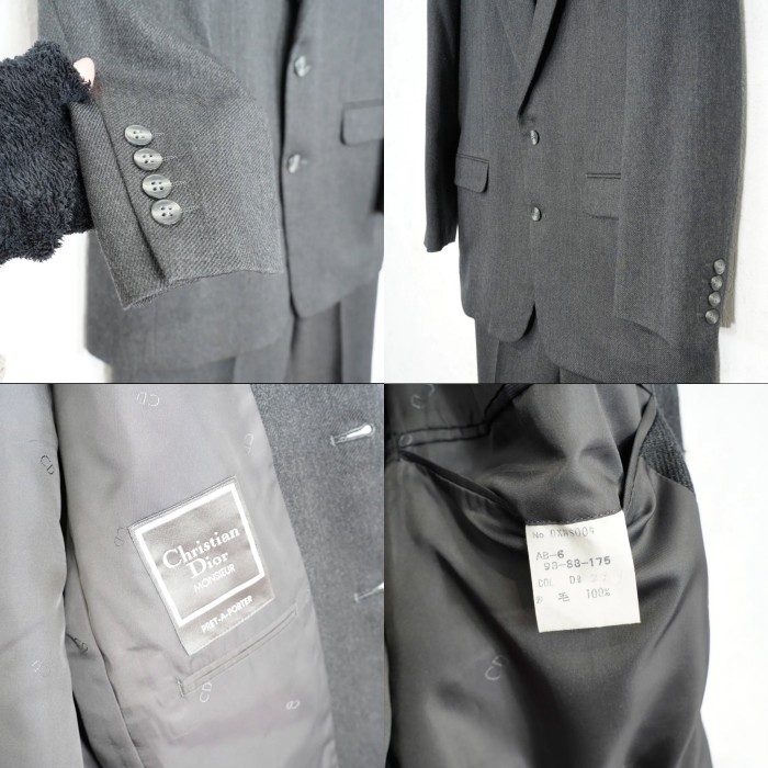 Christian Dior 2B DESIGN WOOL SET UP SUIT/クリスチャンディオール2ボタンデザインウールセットアップスーツ | Vintage.City 古着屋、古着コーデ情報を発信