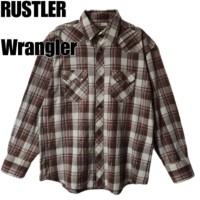 RUSTLER Wrangler　ウエスタンシャツ　チェック柄　ブラウン　L | Vintage.City 빈티지숍, 빈티지 코디 정보