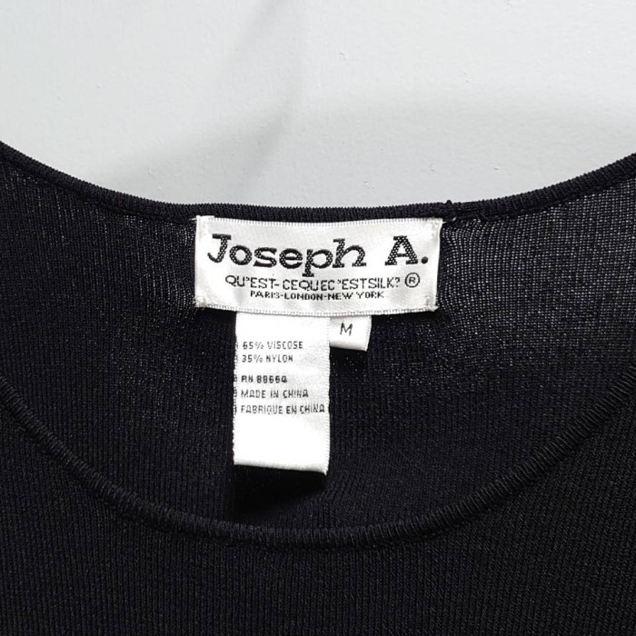 90’s Joseph A. フリル デコレーション ニット カットソー ブラック M 七分袖 | Vintage.City 古着屋、古着コーデ情報を発信