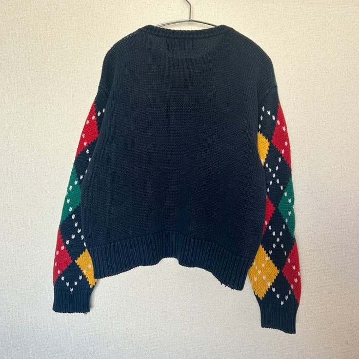 Multi color argyle ramie cotton knit pullover | Vintage.City 古着屋、古着コーデ情報を発信