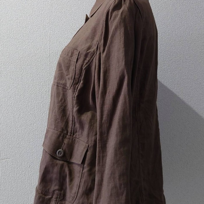 L.L.Bean リネン カバーオール ブラウン Women’s L シャツジャケット エルエルビーン | Vintage.City 古着屋、古着コーデ情報を発信