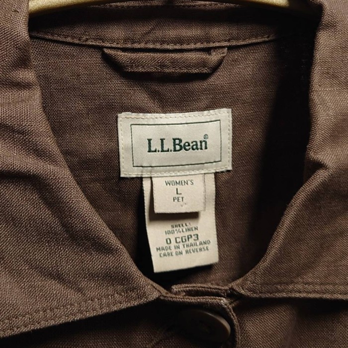 L.L.Bean リネン カバーオール ブラウン Women’s L シャツジャケット エルエルビーン | Vintage.City 빈티지숍, 빈티지 코디 정보