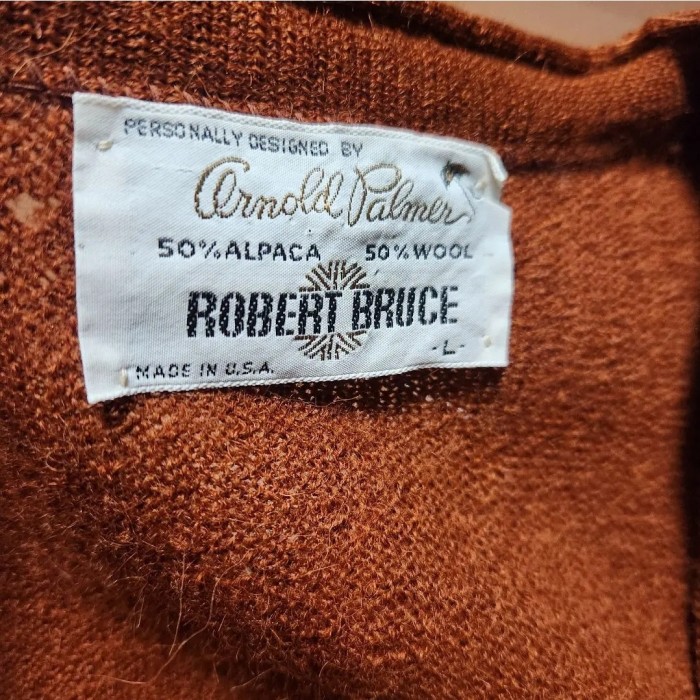 60s ROBERT BRUCE アルパカ カーディガン　グランジ　ブラウン　USA製　L | Vintage.City 빈티지숍, 빈티지 코디 정보