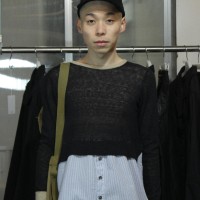 sunaokuwahara shirt docking light weight knit top | Vintage.City 빈티지숍, 빈티지 코디 정보