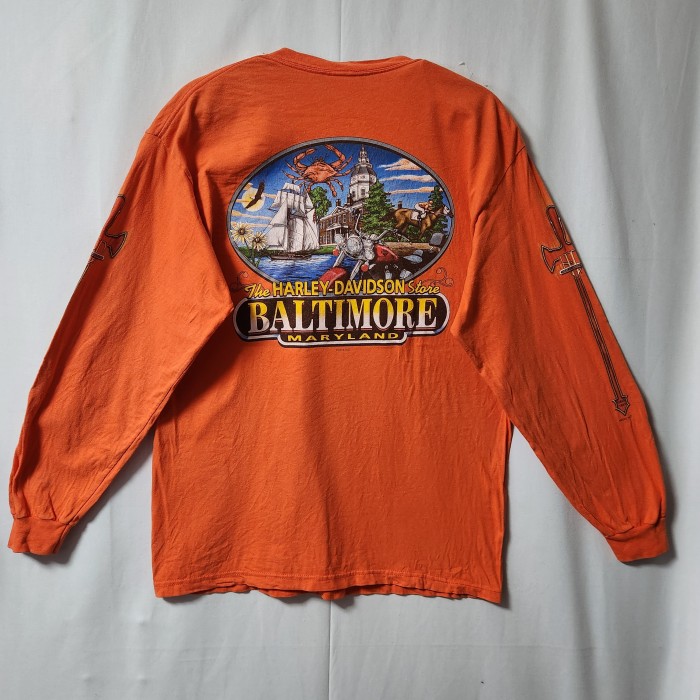 HARLEY DAVIDSON　ハーレーダビッドソン　ロンT　オレンジ　USA製　L | Vintage.City 古着屋、古着コーデ情報を発信