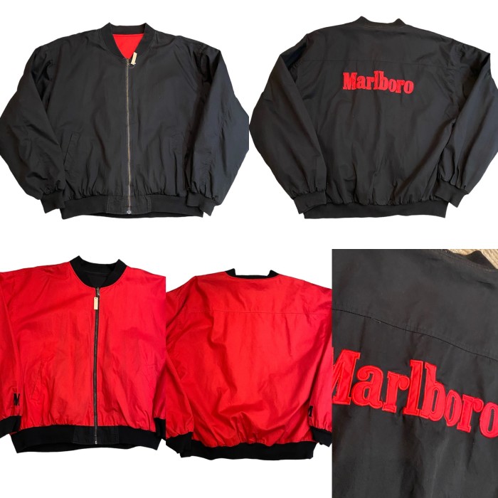 ビンテージ 90年代 マルボロ リバーシブル ジャケット ブラック×レッド | Vintage.City 古着屋、古着コーデ情報を発信