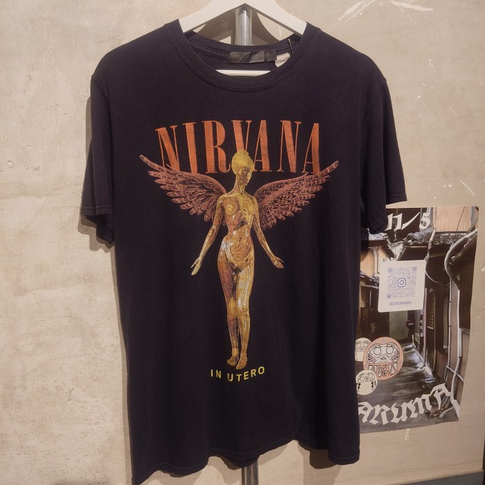 NIRVNA(ニルバーナ)バンドTシャツ　Mサイズ　ブラック　コットンポリ　2725 | Vintage.City 빈티지숍, 빈티지 코디 정보