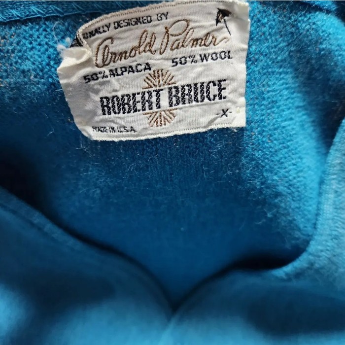 60s ROBERT BRUCE アルパカカーディガン　グランジ　青　USA製　XL相当 | Vintage.City 古着屋、古着コーデ情報を発信