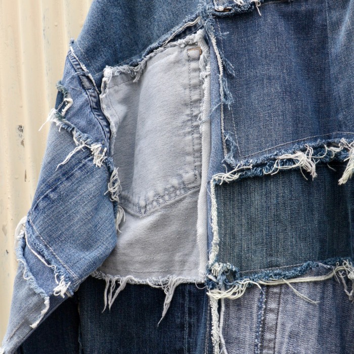 【"CUSTOM" crust patchwork loose denim shirt】 | Vintage.City 빈티지숍, 빈티지 코디 정보