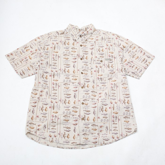 ウールリッチ 釣り柄 半袖シャツ Woolrich Fishing Pattern Cotton S/S Shirt# | Vintage.City 빈티지숍, 빈티지 코디 정보