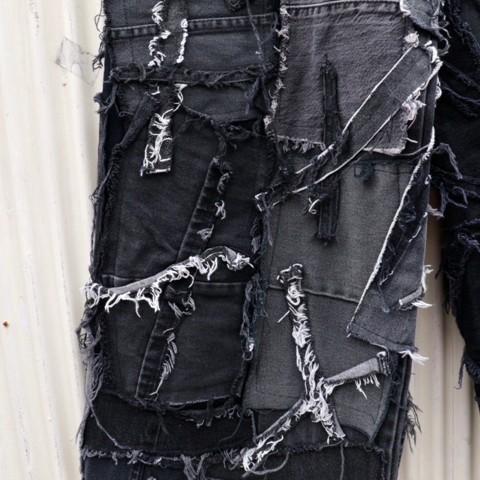 【"CUSTOM" black crust denim pants】 | Vintage.City 古着屋、古着コーデ情報を発信
