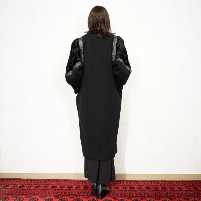 *SPECIAL ITEM* USA VINTAGE PIEDESTAL PETIT VELOUR LEATHER SWITCHED DESIGN WOOL LONG COAT/アメリカ古着レザーベロア切り替えウールロングコート | Vintage.City Vintage Shops, Vintage Fashion Trends