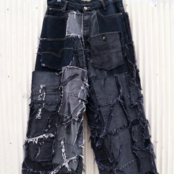 【"CUSTOM" black crust denim pants】 | Vintage.City Vintage Shops, Vintage Fashion Trends