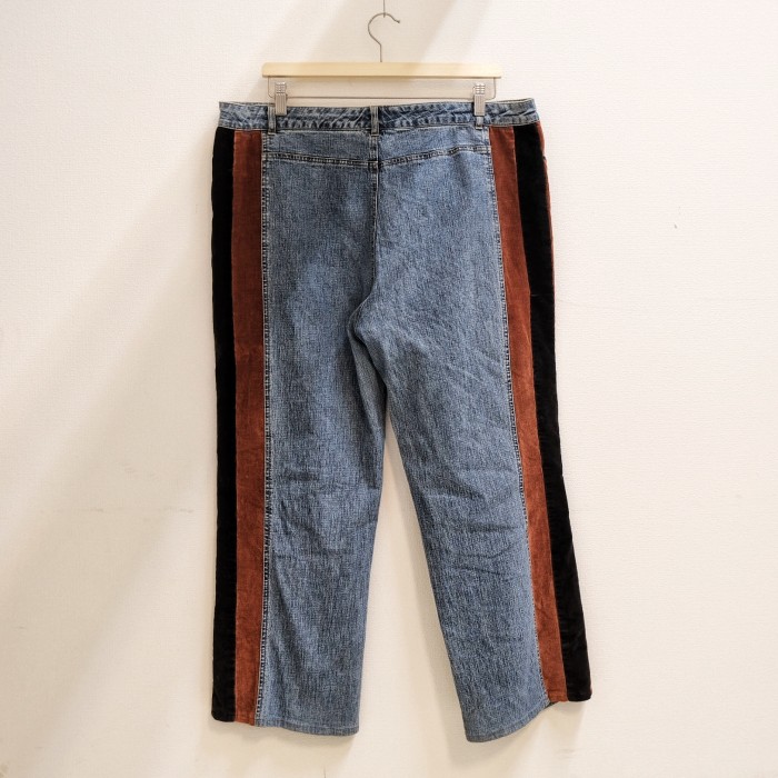 90's Corduroy Switching "Line Design" Denim Trousers | Vintage.City Vintage Shops, Vintage Fashion Trends