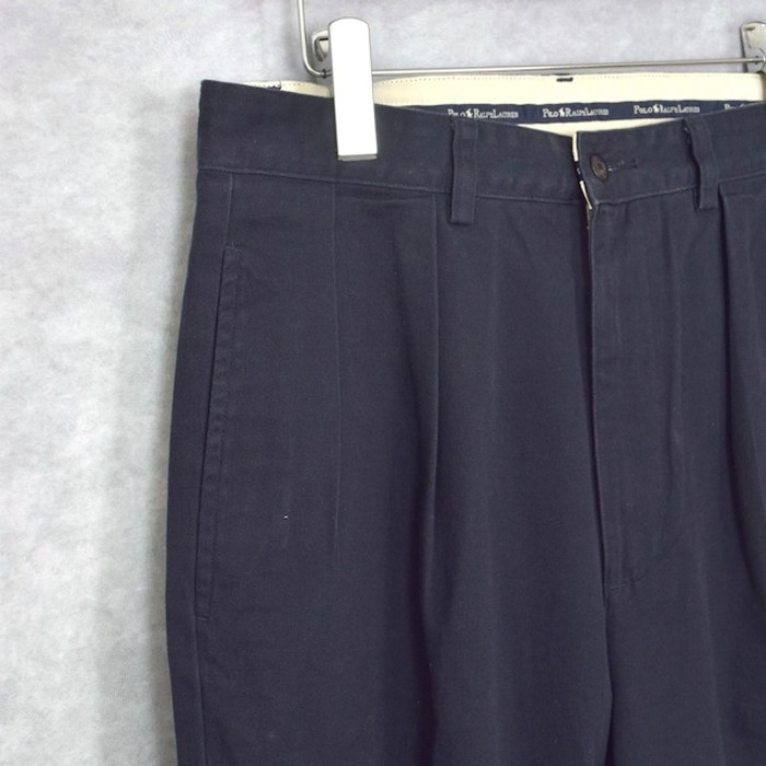 " polo ralph lauren / andrew pant " cotton chino cloth two tuck slacks | Vintage.City 古着屋、古着コーデ情報を発信